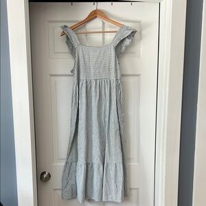 Universal Thread Blue and White Striped Midi Dress